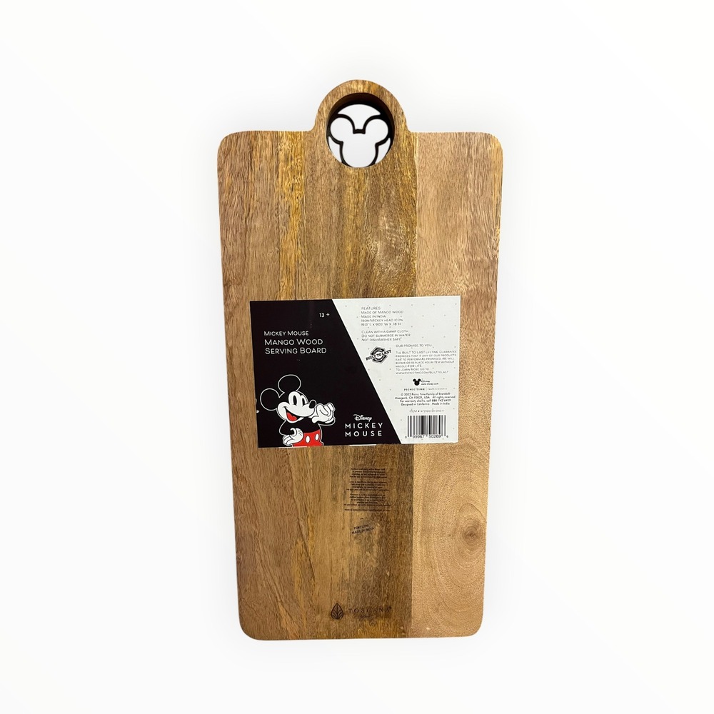 Disney Mickey Mouse Mango Wood Serving Board Picnic Time Charcuterie Tray NWT